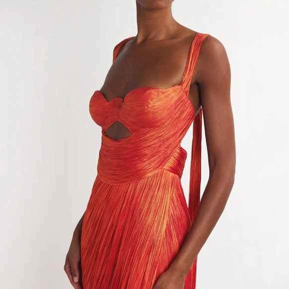 Maria Lucia Hohan Margaux Maxi in Orange US 6 NWT - Picture 2 of 9